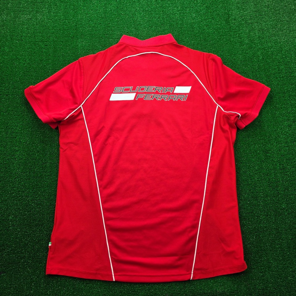 Ferrari F1 Team Scuderia Quarter Zip Performance Polo Shirt Mens 2XL Red - Picture 8 of 9
